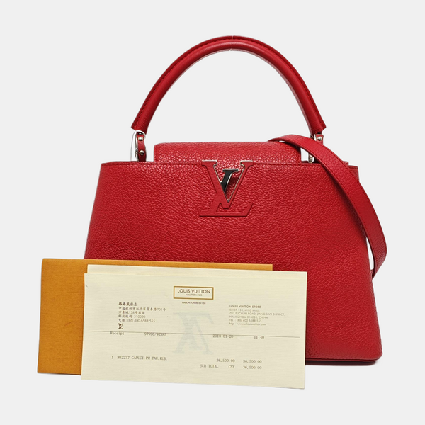 Capucines MM Piel de becerro Rojo
