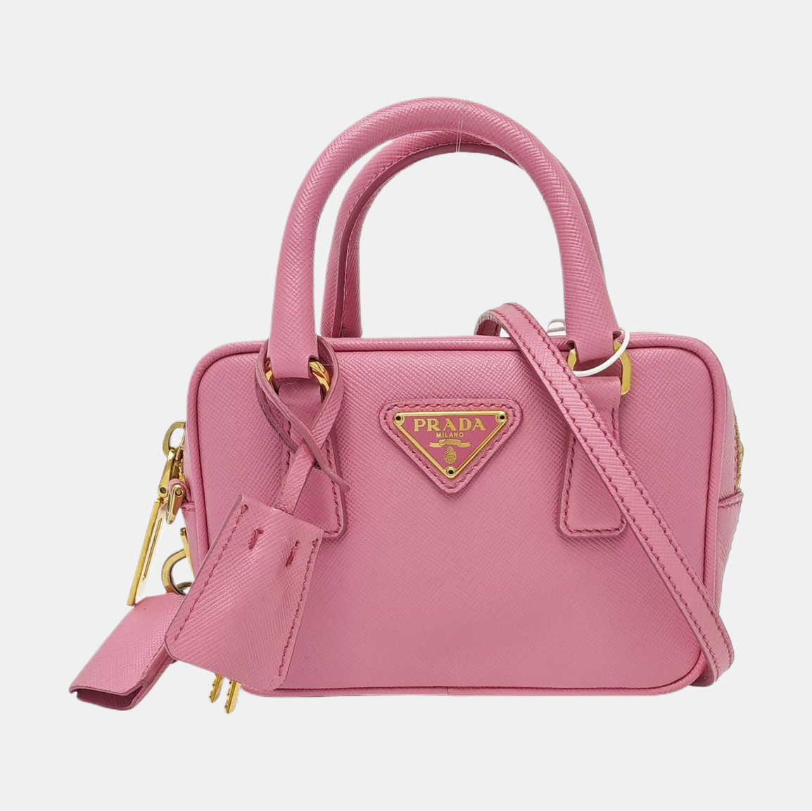 Saffiano Calfskin Shoulder Bag Pink
