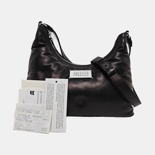 Quilted Leather Shoulder Bag Black