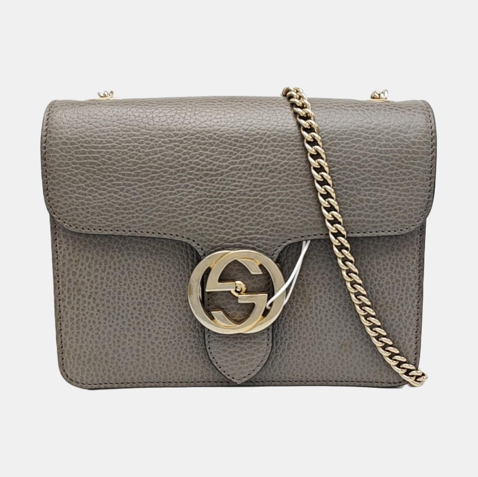 Interlocking G Small Calfskin Gray