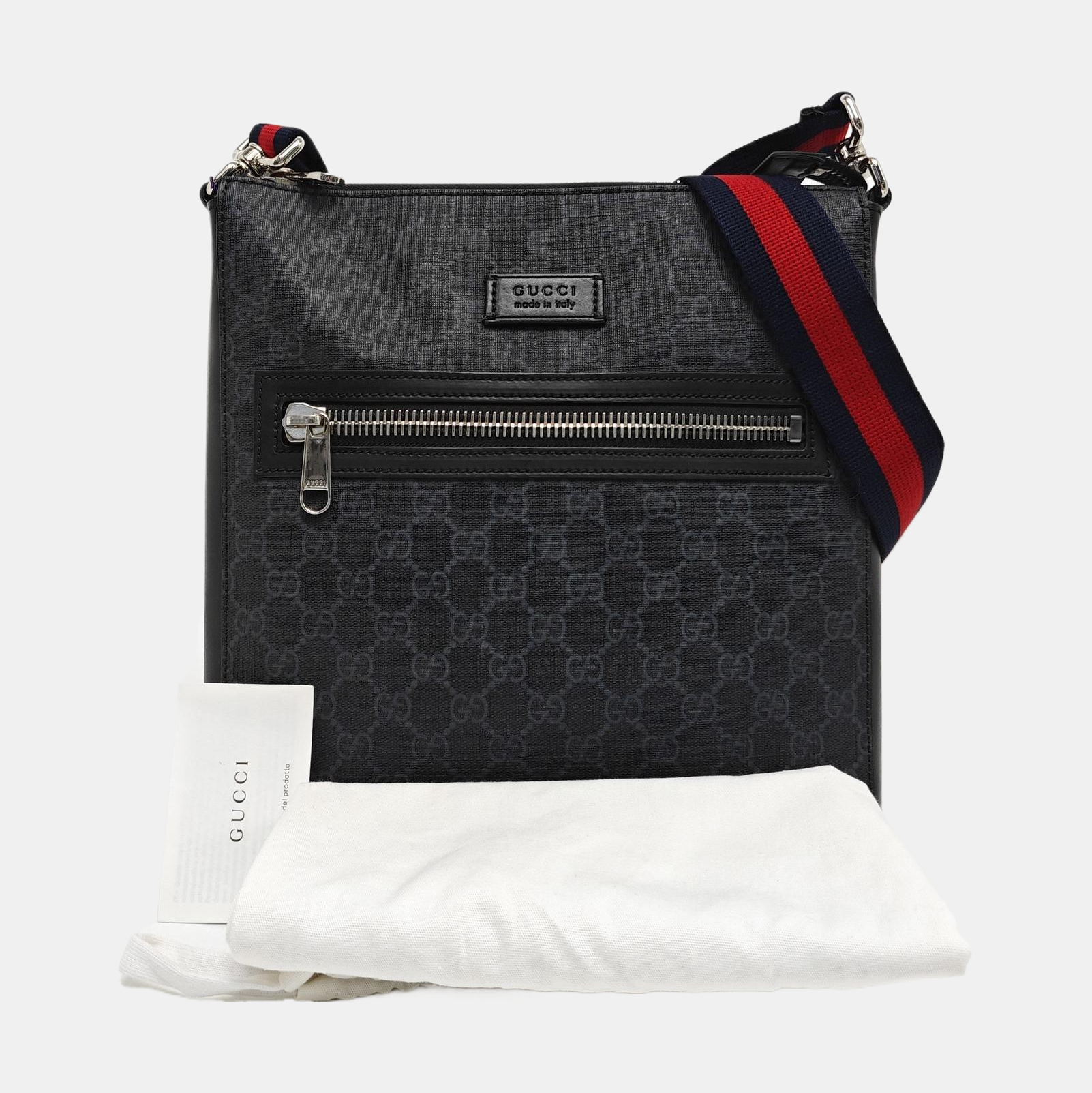 Monogram Coated Canvas Crossbody Bag Black