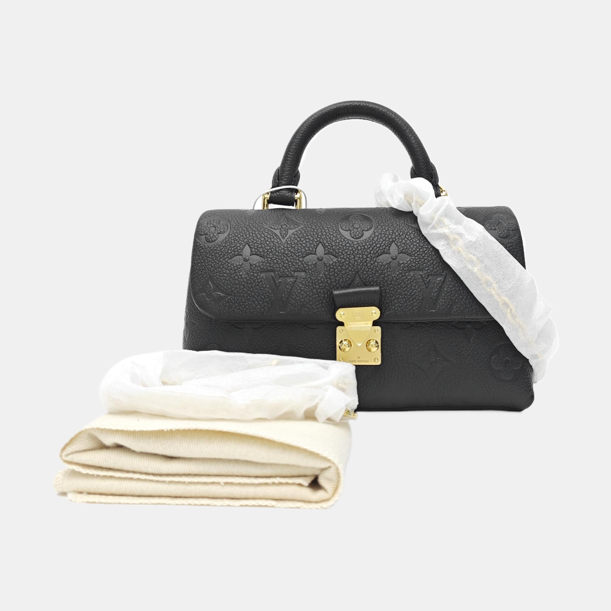 NANO MADELEINE Nano Monogram Calfskin Black