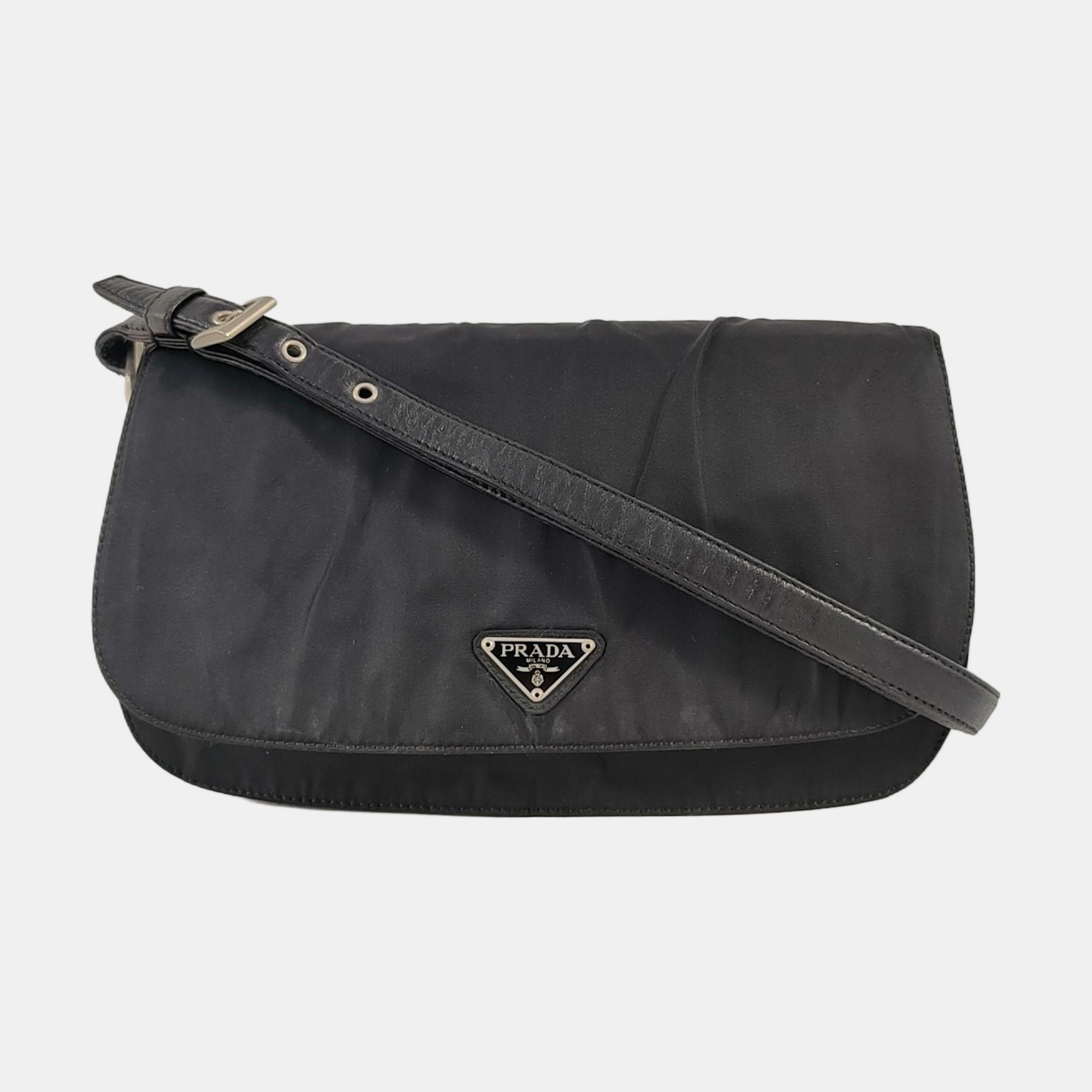 Nylon Shoulder Bag Black