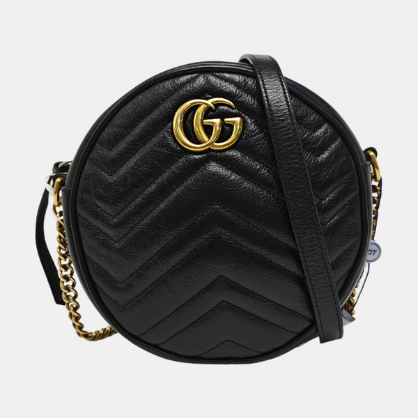 GG Marmont Mini Quilted Calfskin Black