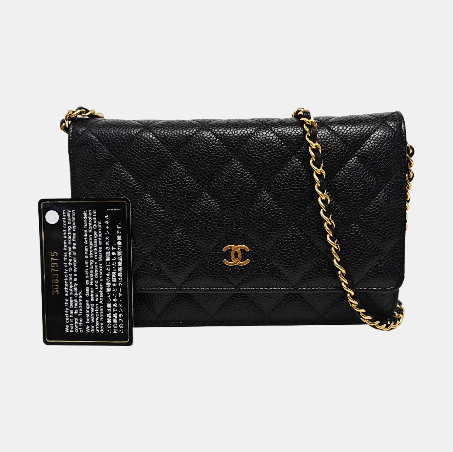WOC Quilted Grained Calfskin Black