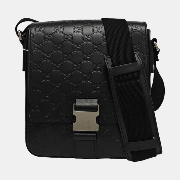 Monogram Calfskin Shoulder Bag Black