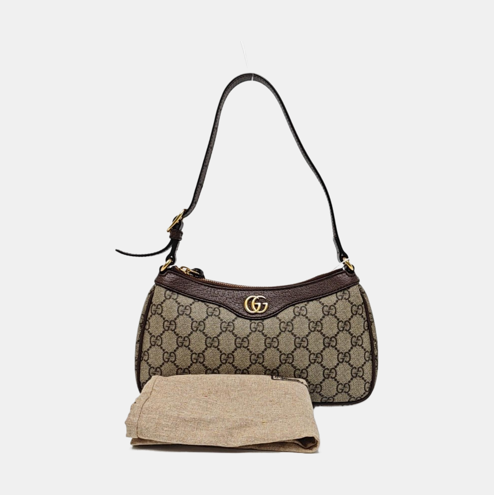 Ophidia Small Monogram Coated Canvas Brown