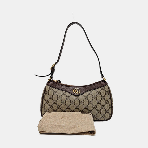 Ophidia Small Monogram Coated Canvas Brown