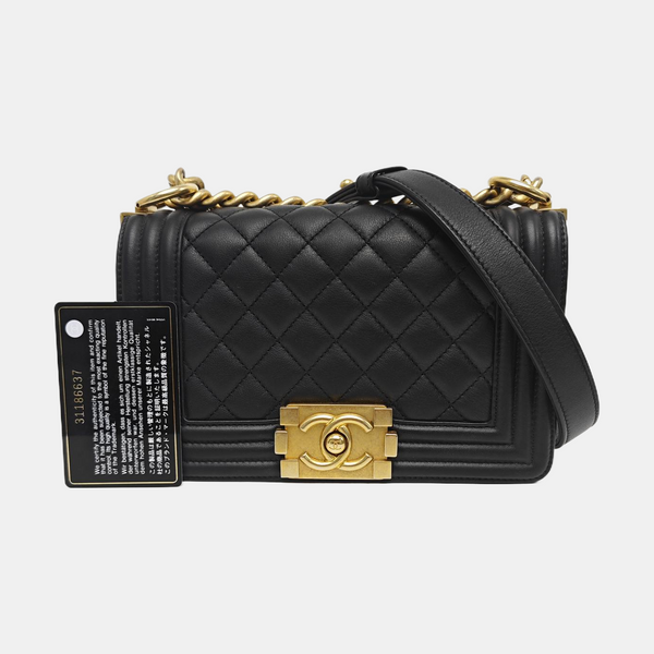 BOY CHANEL Small Quilted Calfskin Black