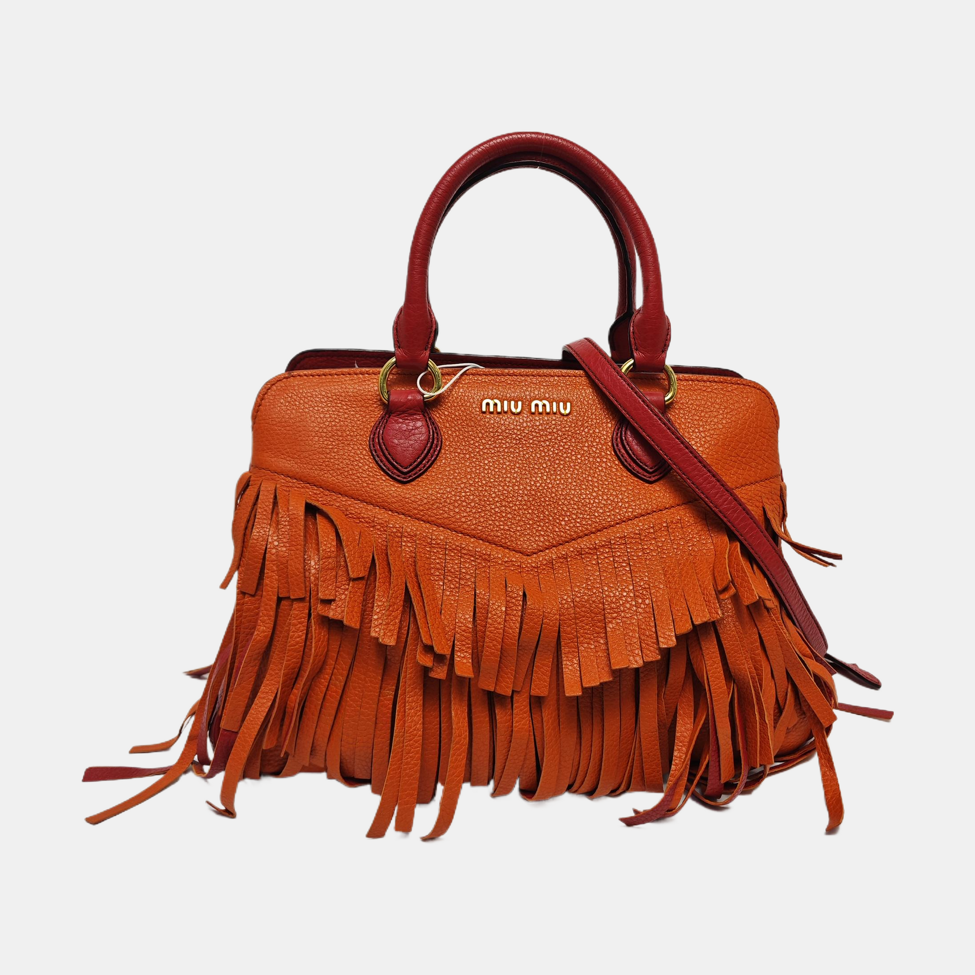 Leather Shoulder Bag Orange
