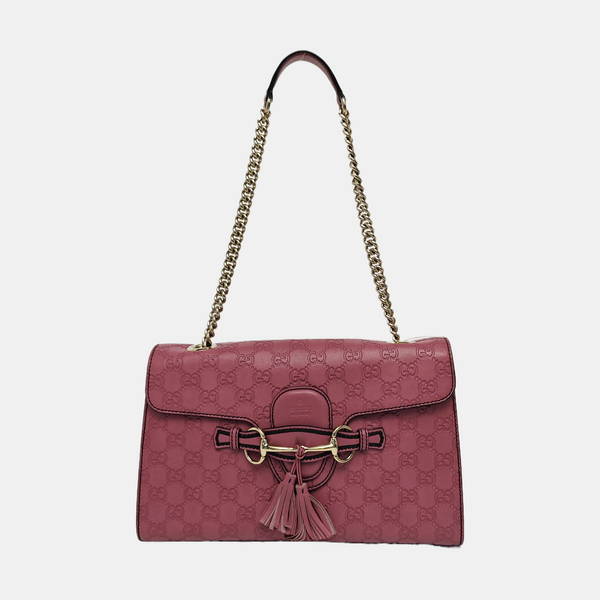 Emily Chain Monogram Calfskin Pink