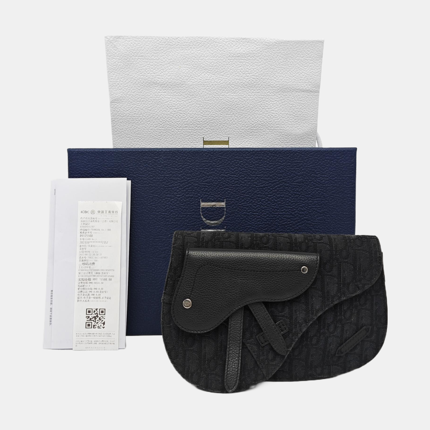 Saddle Small Oblique Canvas Black
