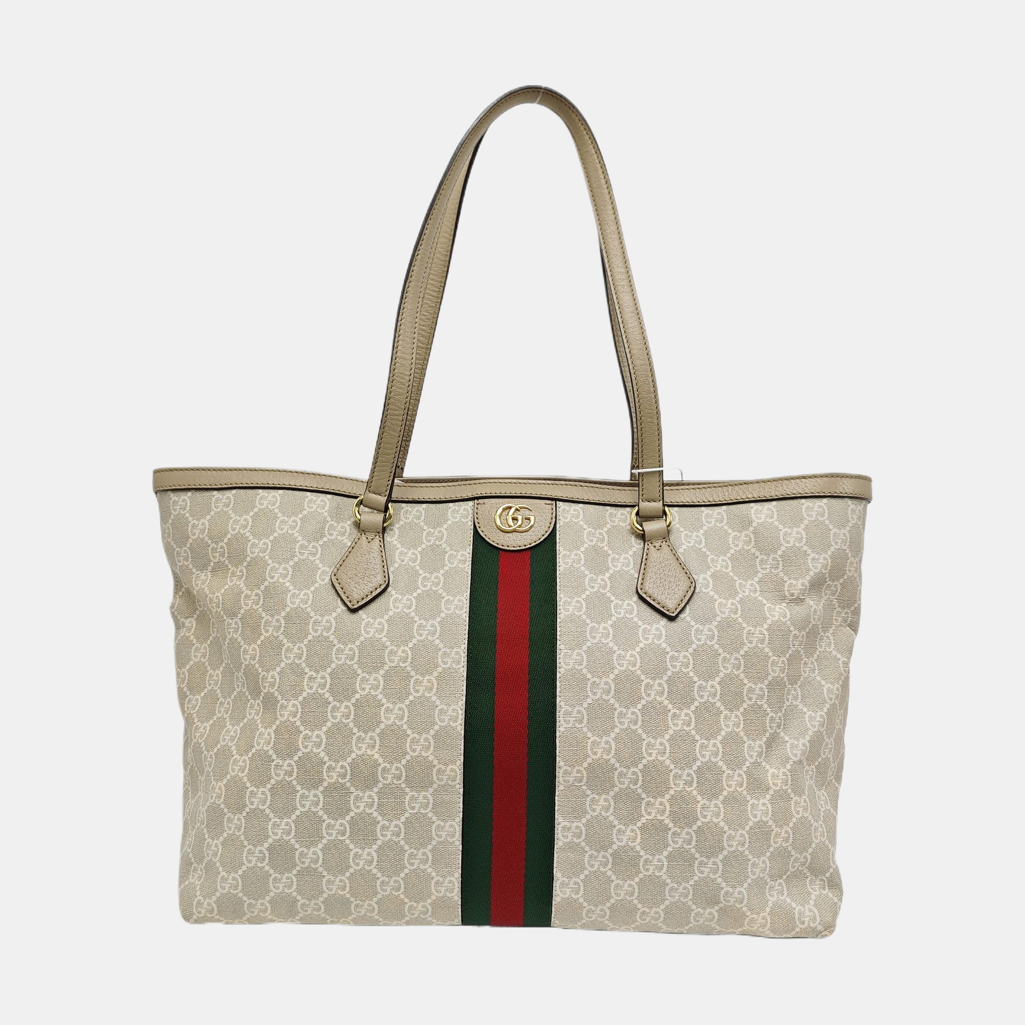 Ophidia Medium Monogram Coated Canvas Beige