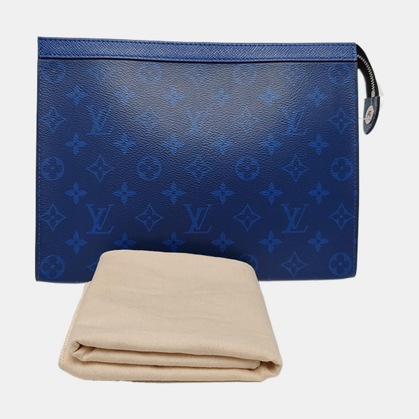 Pochette Voyag MM Monogram Coated Canvas Blue