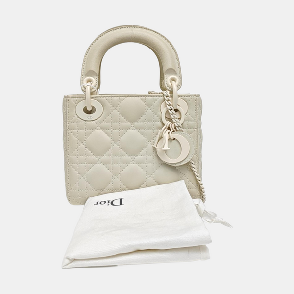 Lady Dior Mini Cannage Lambskin White