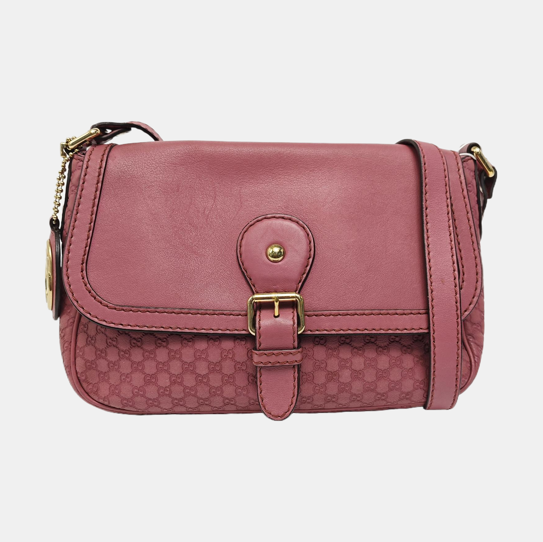 Monogram Calfskin Shoulder Bag Red