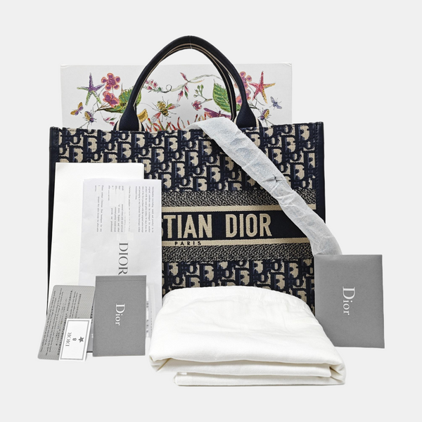 Book Tote Medium Oblique Canvas Blue