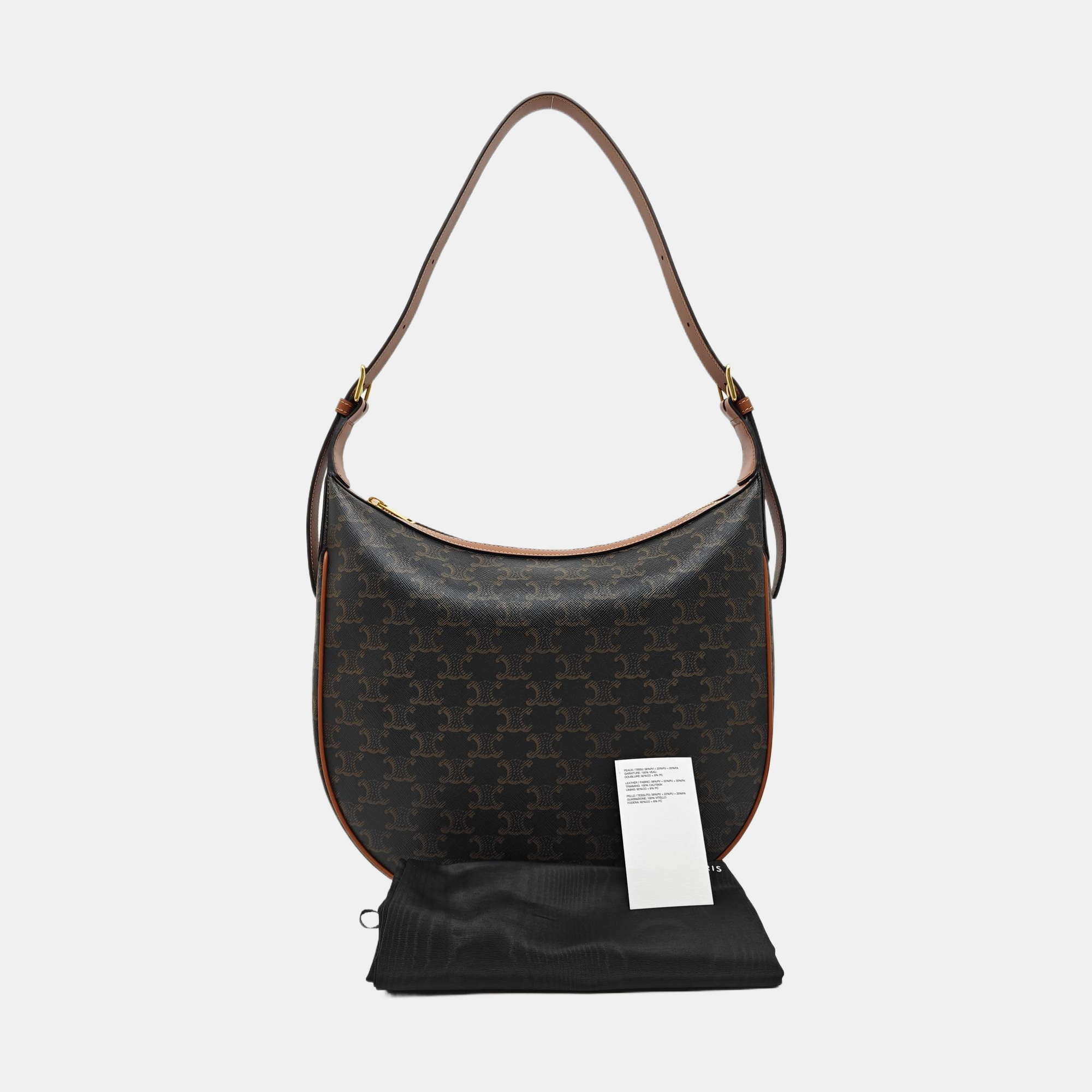 Coated Canvas Shoulder Bag Black