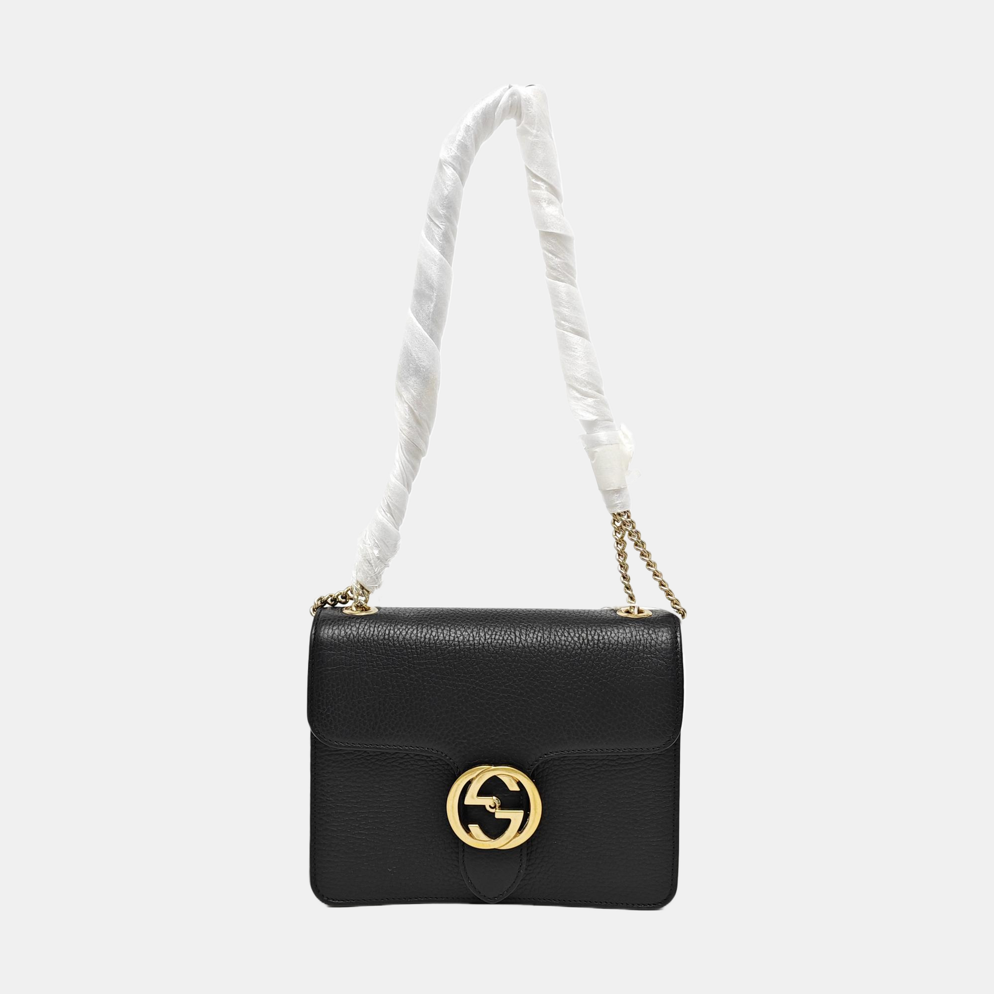 Authenticated pre-owned  Interlocking G Small Calfskin Black - Shoulder Bag at Looply