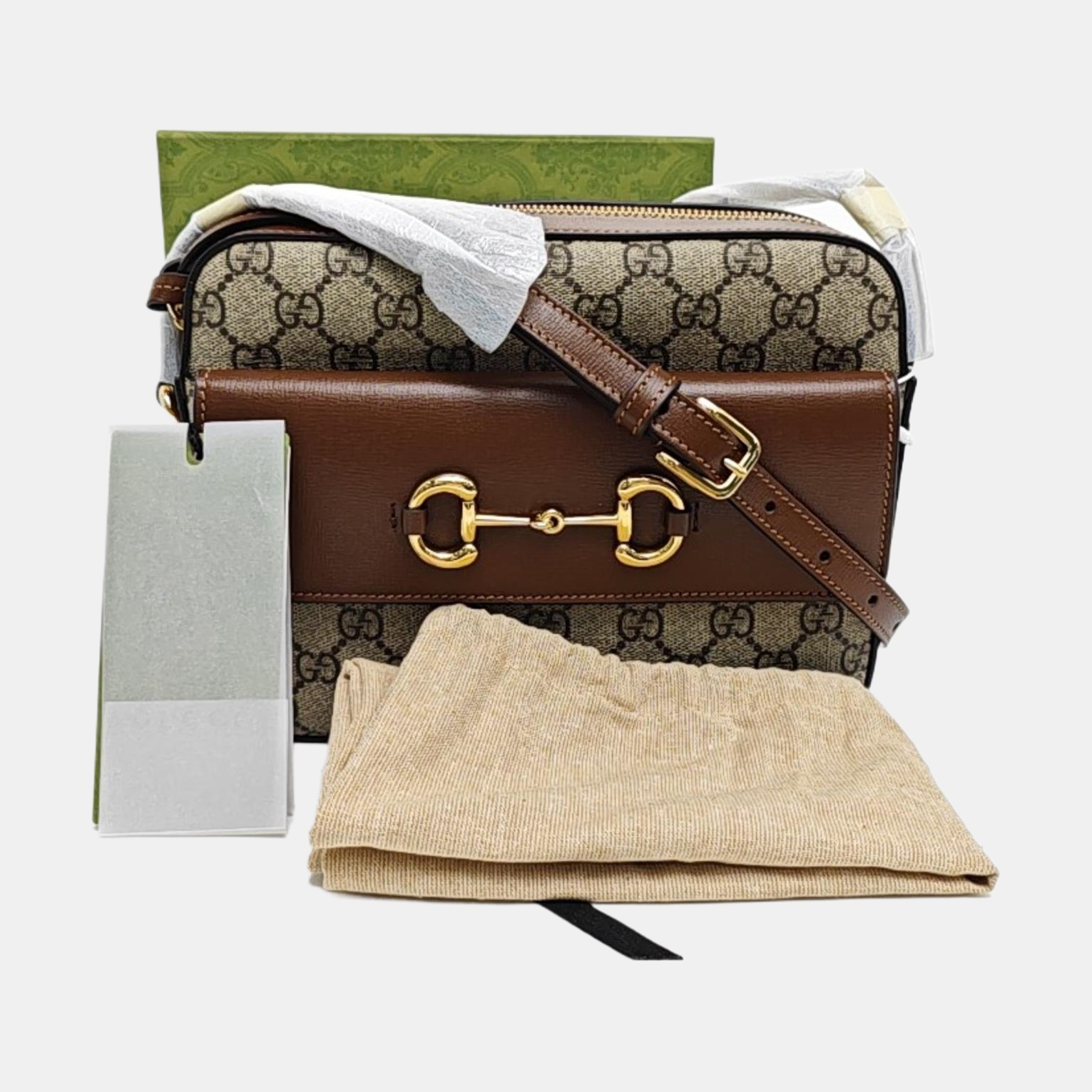 Horsebit 1955 Small Coated Canvas Beige