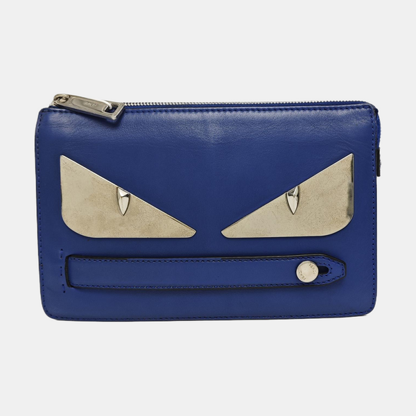 Authenticated pre-owned  Monster Calfskin Blue - Clutch at Looply