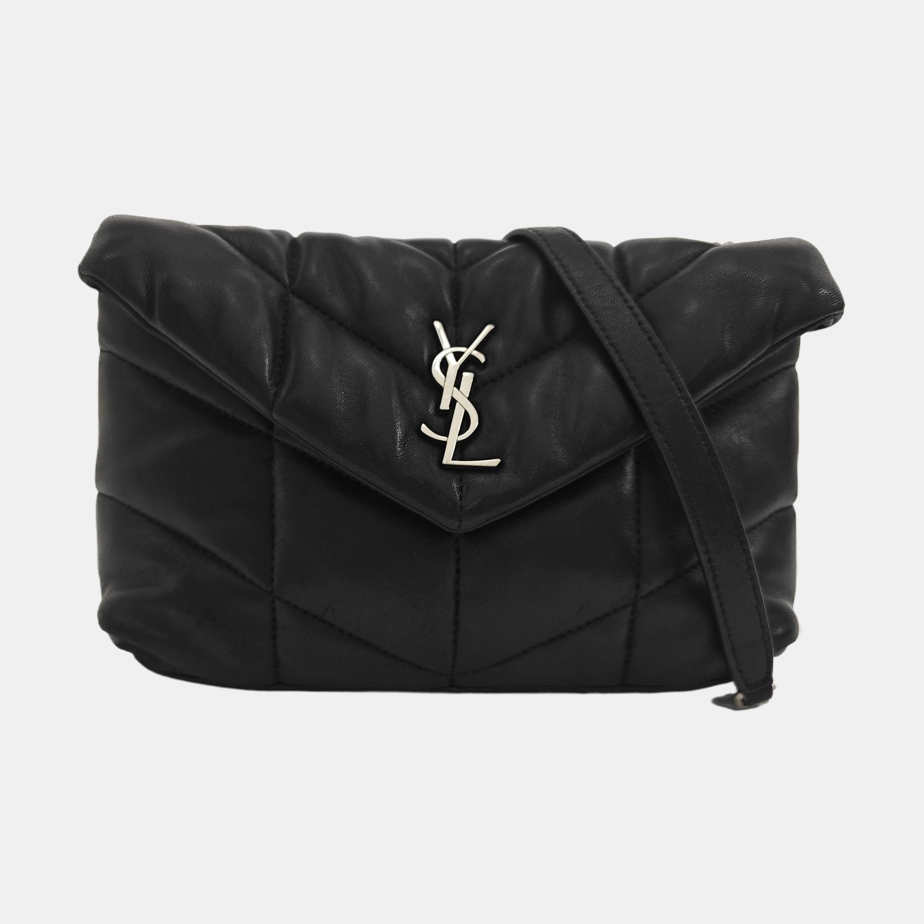 PUFFER Mini Chevron Lambskin Black