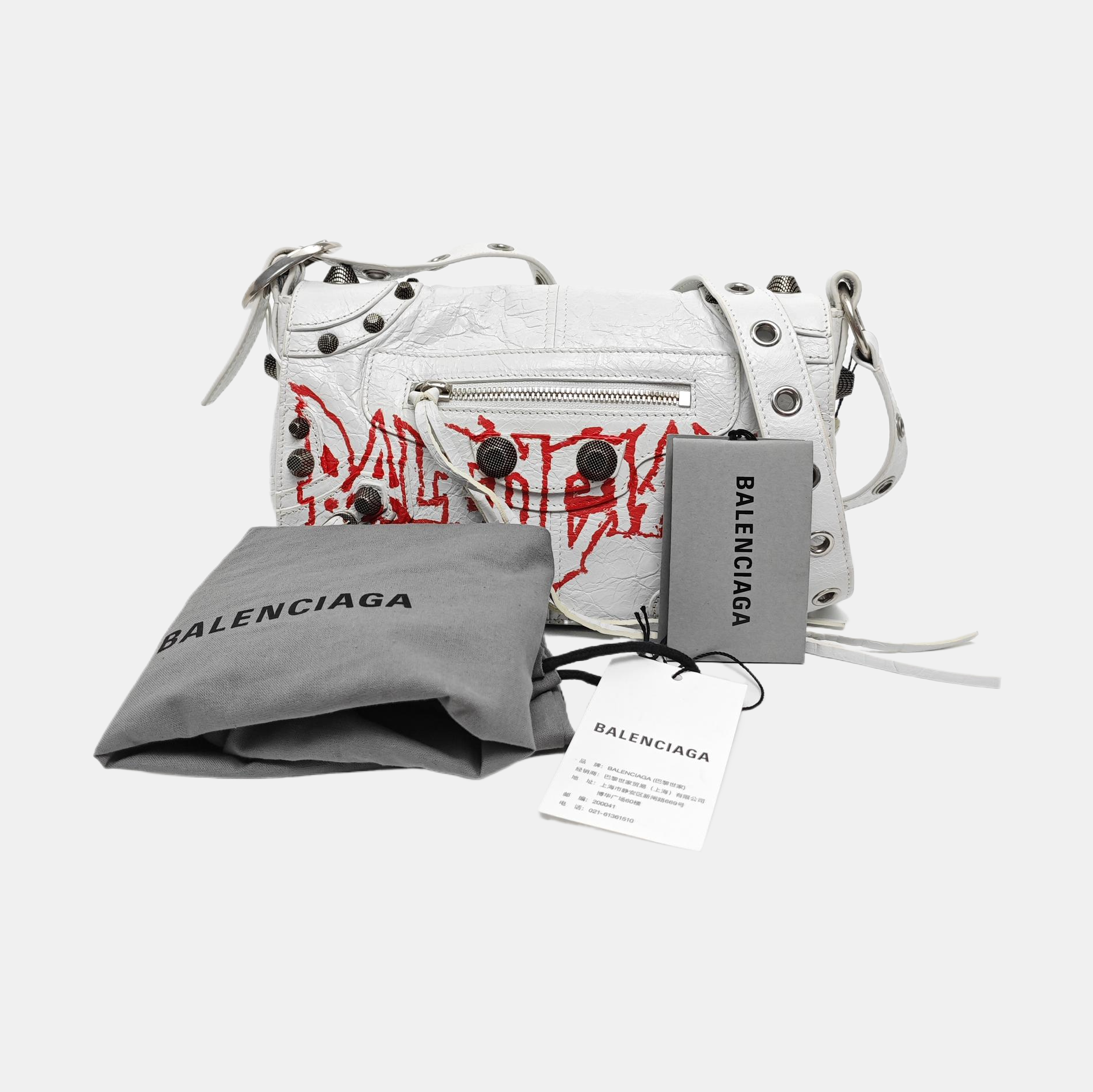 Authenticated pre-owned  Le Cagole XS Lambskin White - Shoulder Bag at Looply