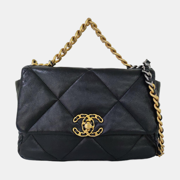 CHANEL 19 Small Quilted Lambskin Black