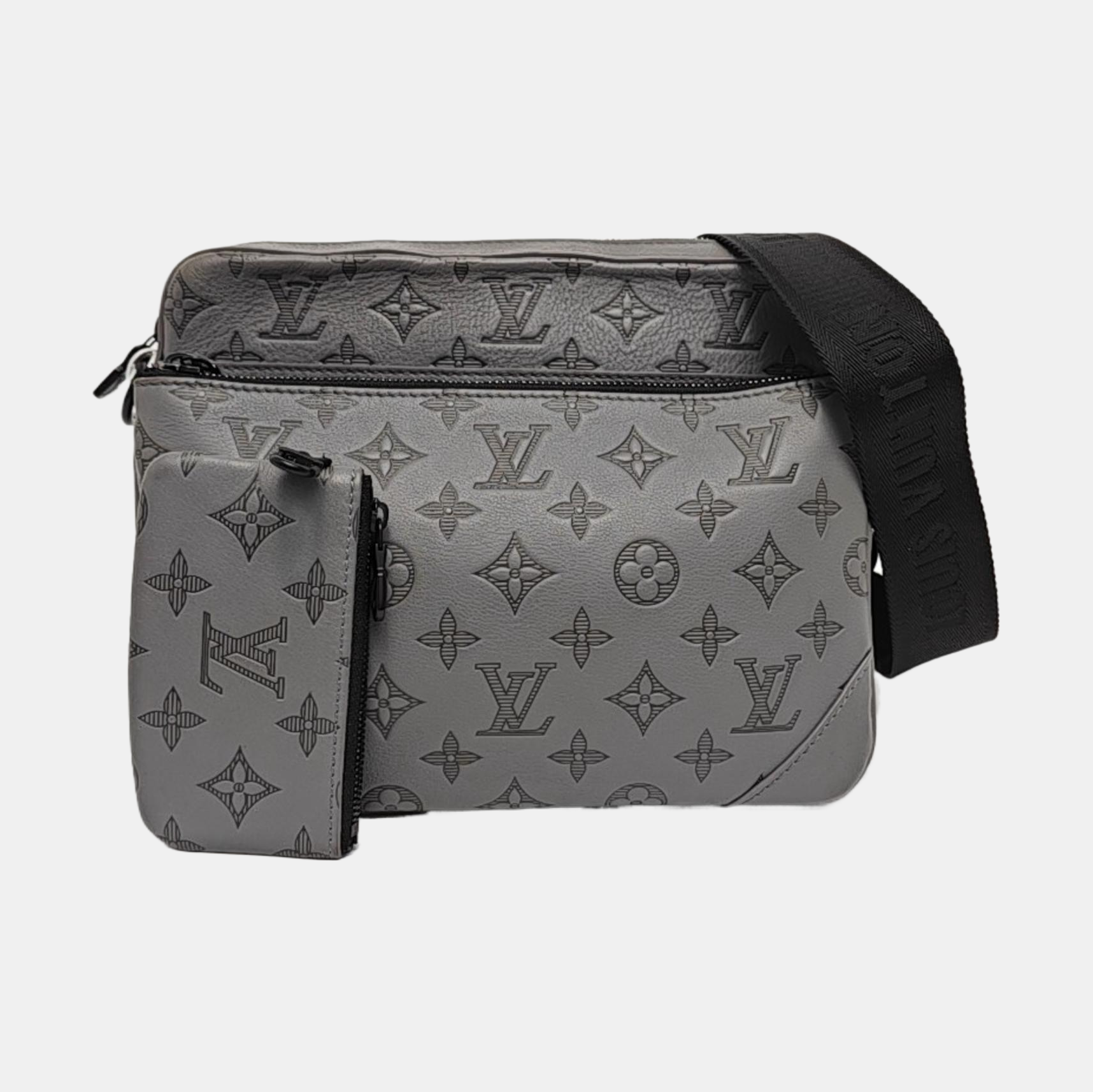 TRIO Monogram Calfskin Gray