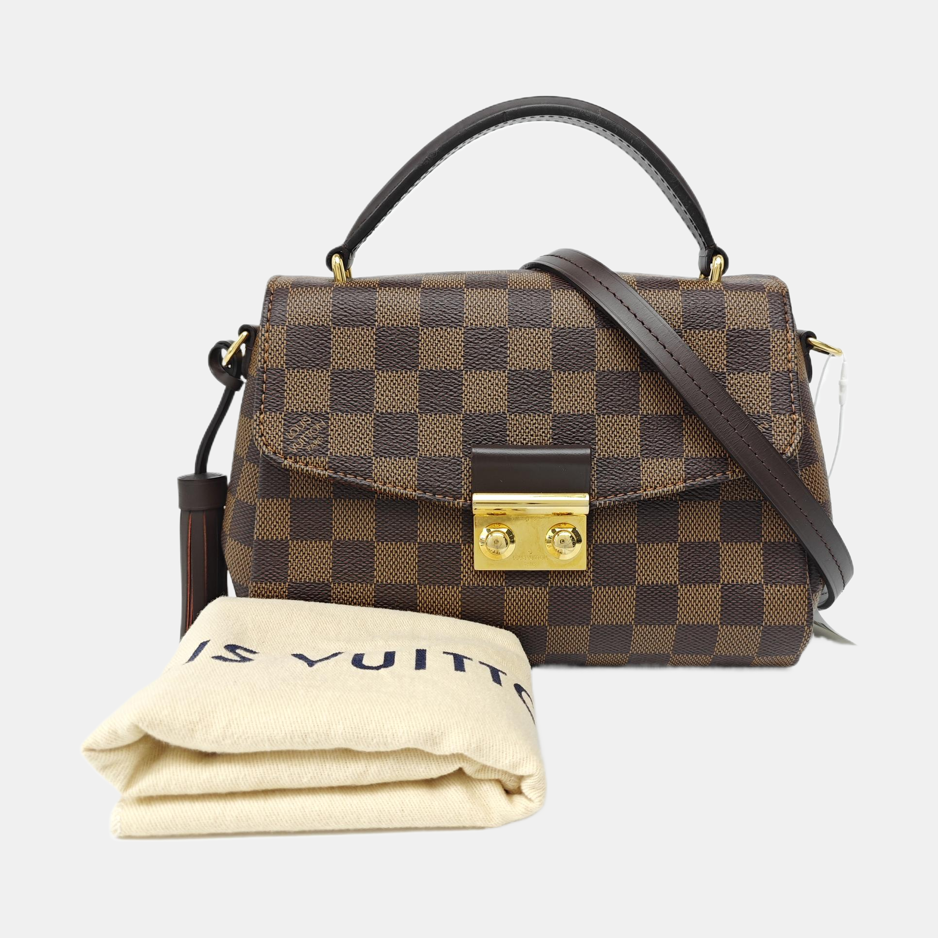CROISETTE Damier Ebene Coated Canvas Brown
