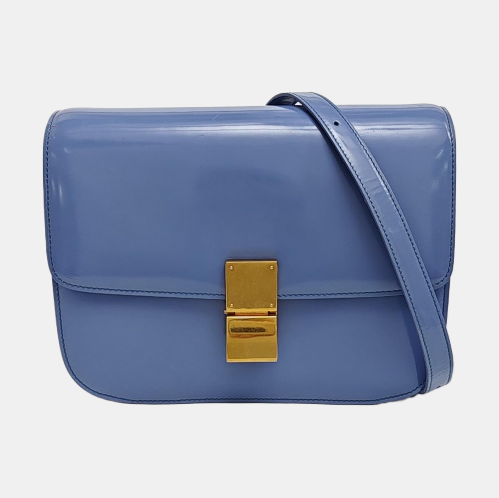 CLASSIC BOX Medium Calfskin Blue