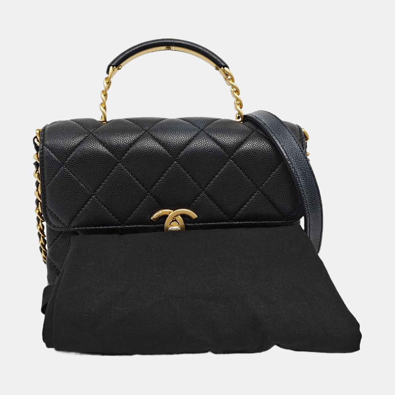 Carry Me Mini Quilted Grained Calfskin Black