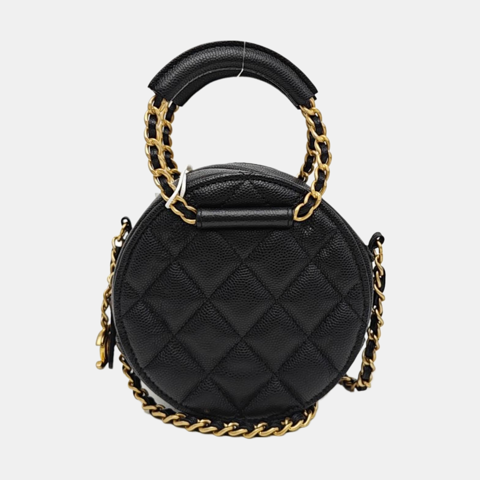 Quilted Grained Calfskin Shoulder Bag Black