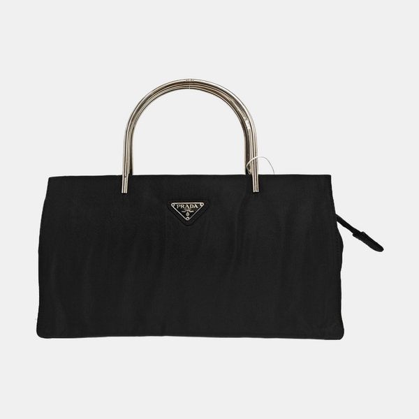 Nylon Top Handle Bag Black