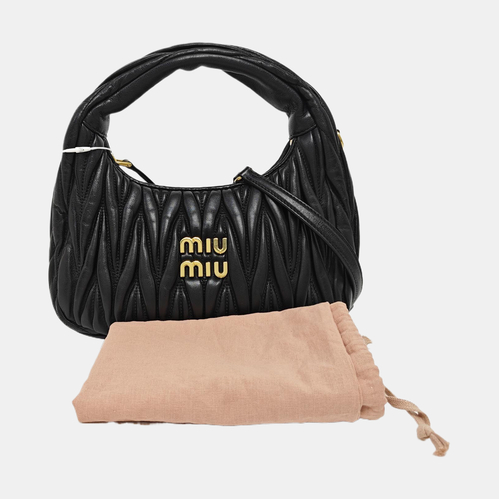 Wander Matelassé Small Quilted Lambskin Black