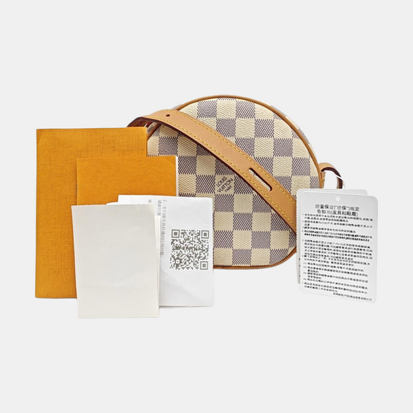 BOITE CHAPEAU PM Damier Azur Coated Canvas White