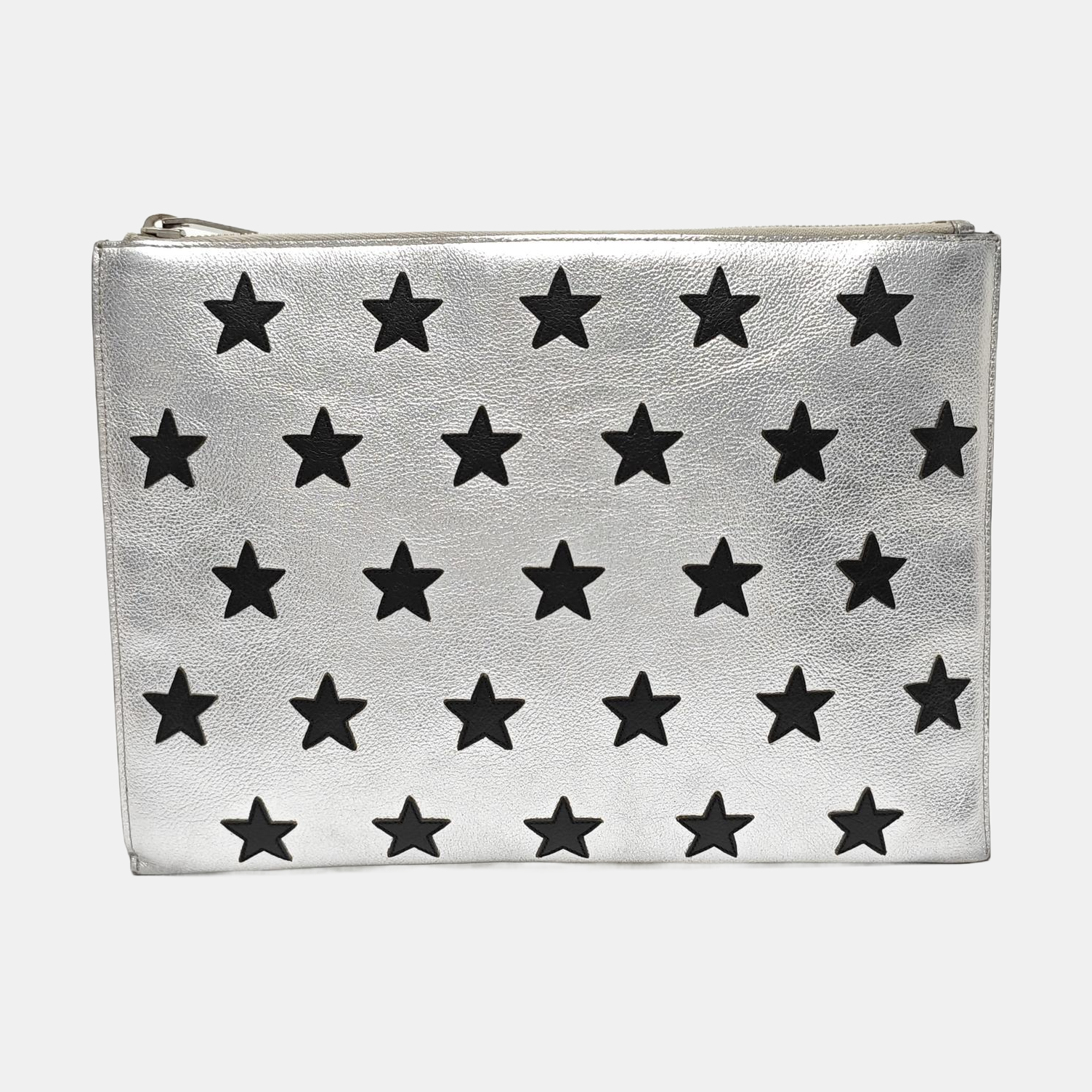 Calfskin Clutch Silver