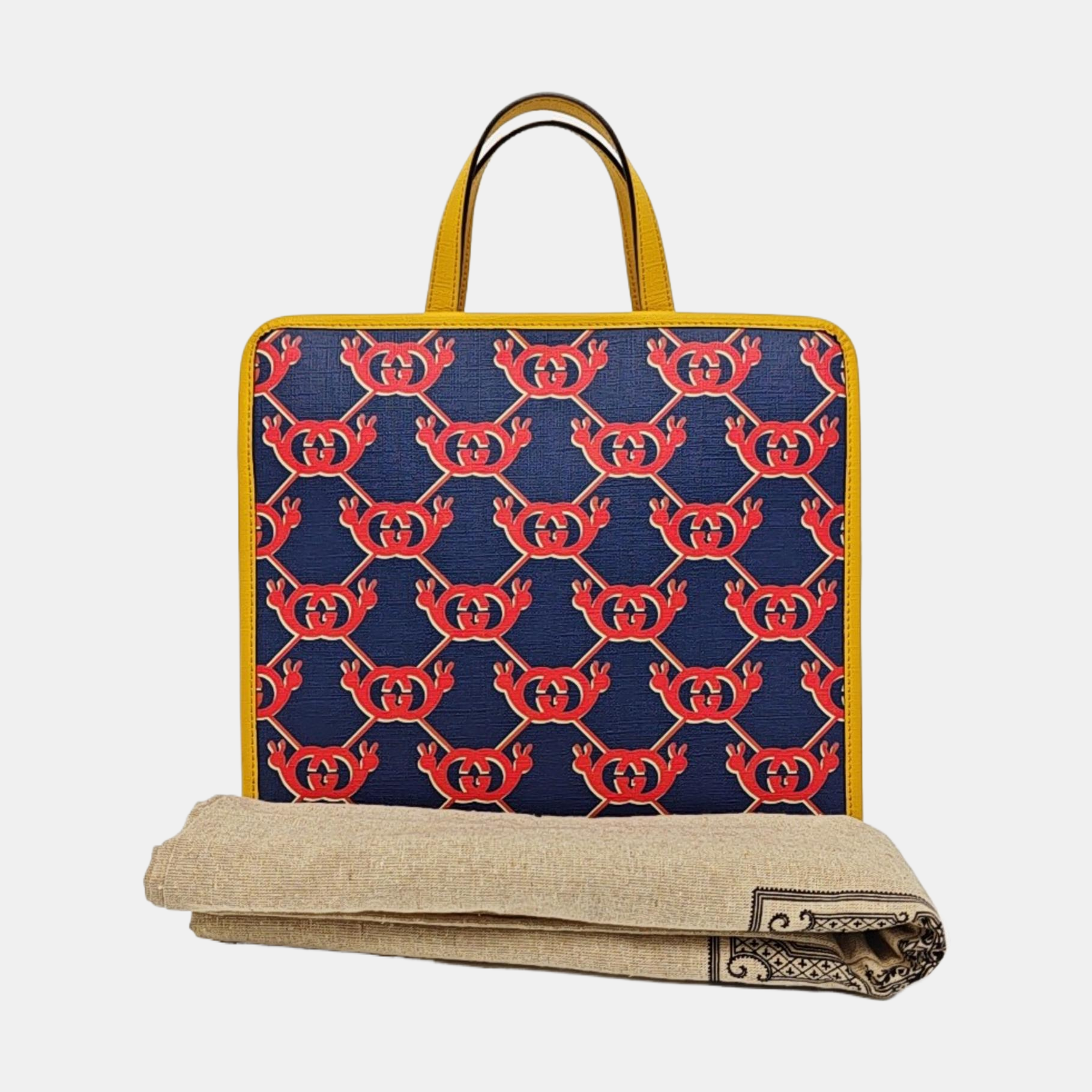 Monogram Coated Canvas Tote Bag Blue