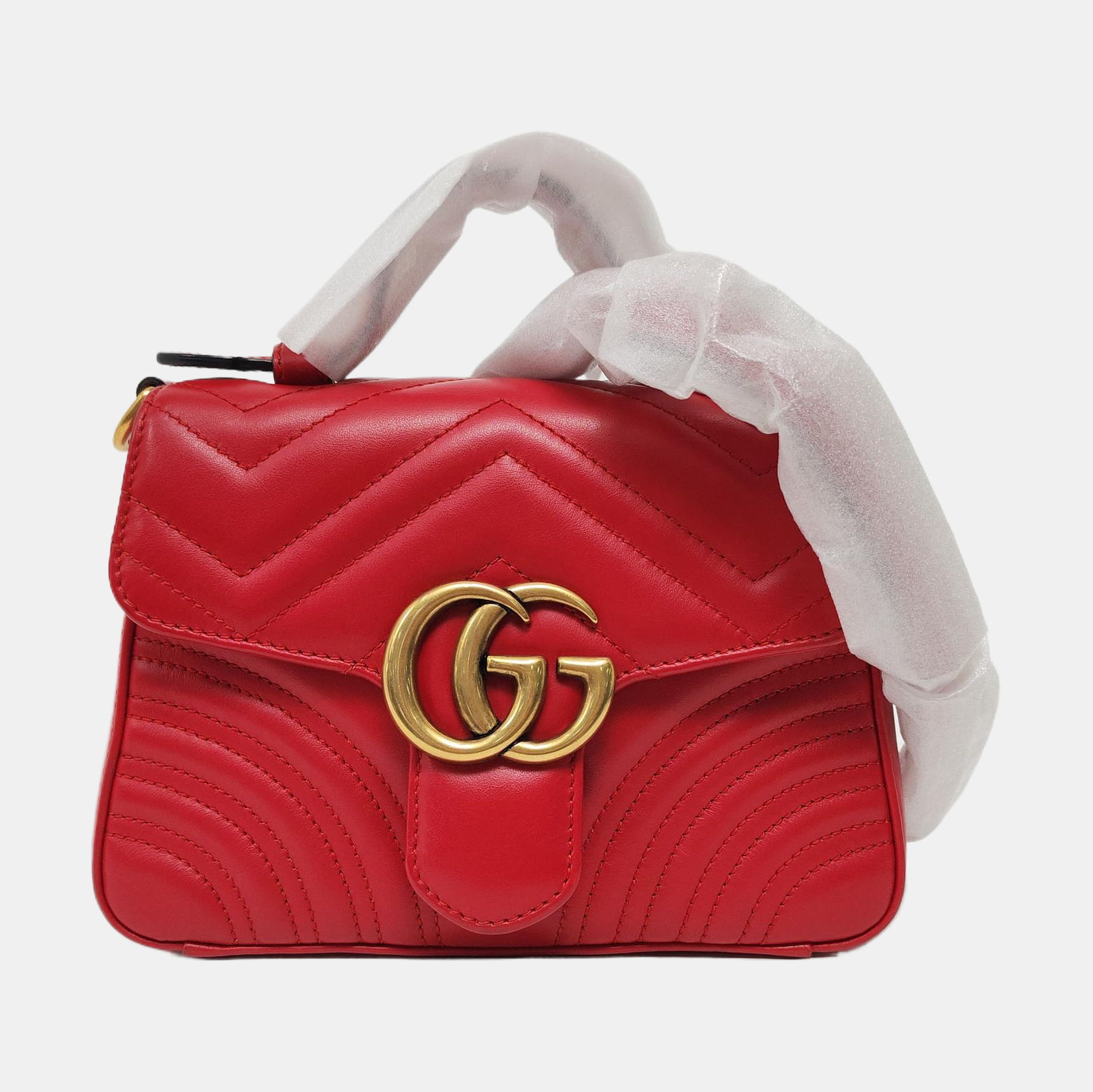 GG Marmont Mini Quilted Calfskin Red