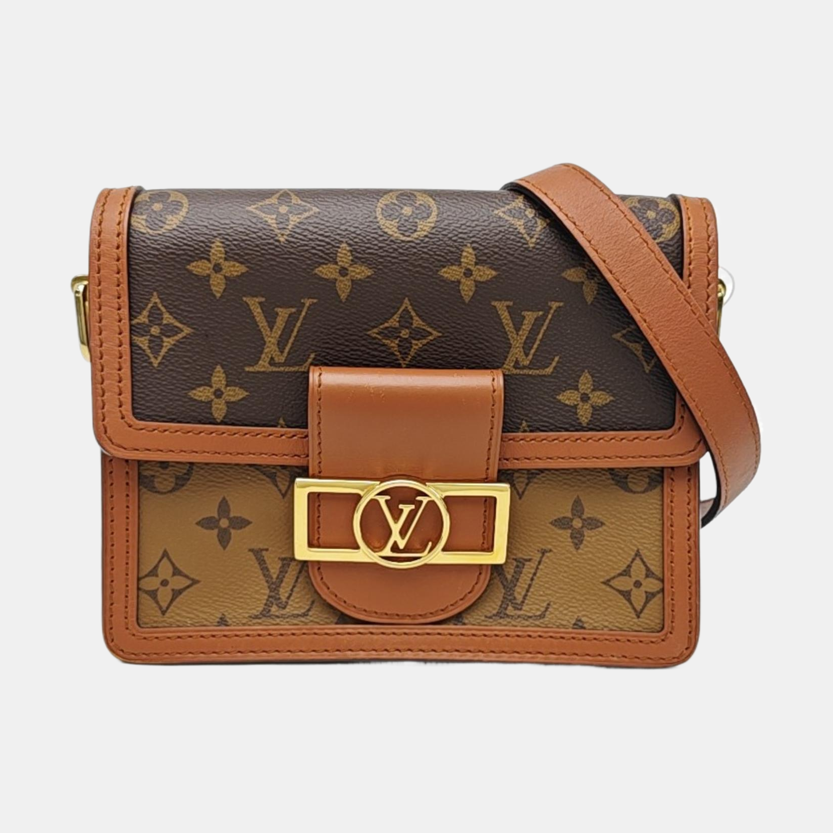DAUPHINE Mini Monogram Coated Canvas Brown