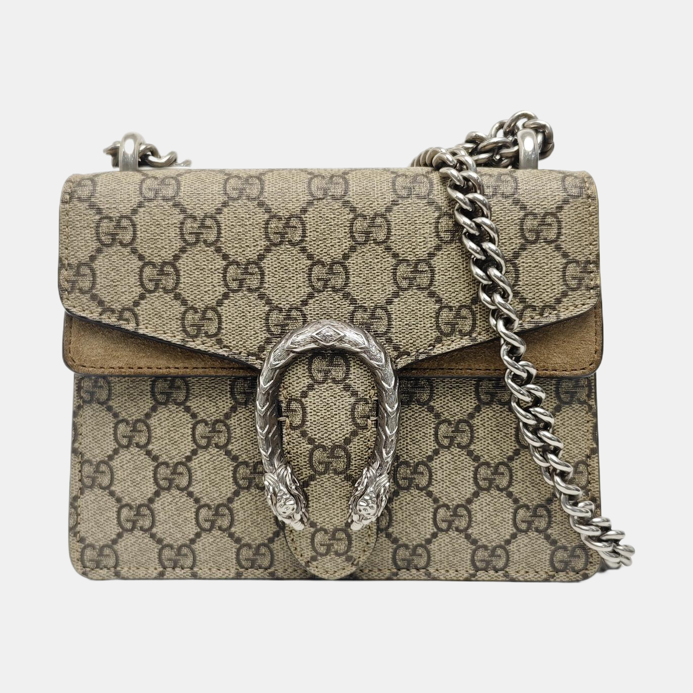 Dionysus Mini Monogram Coated Canvas Beige