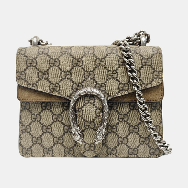 Dionysus Mini Monogram Coated Canvas Beige