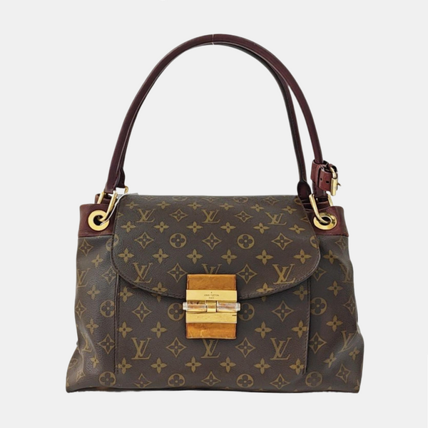 OLYMPE MM Monogram Coated Canvas Brown