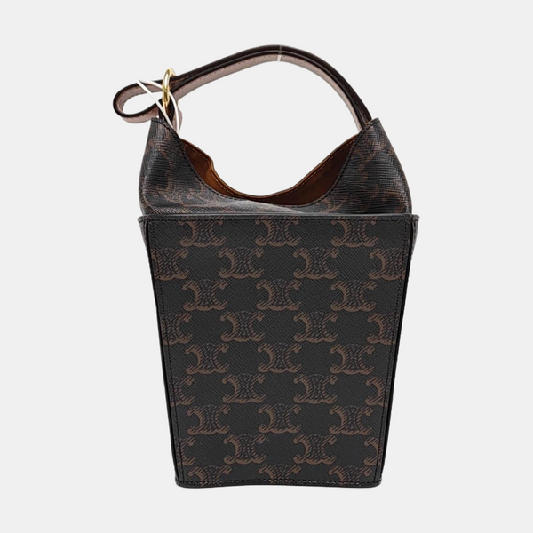 Coated Canvas Bucket Bag Brown