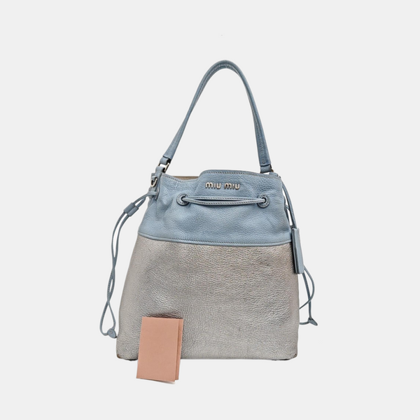 Calfskin Top Handle Bag Silver
