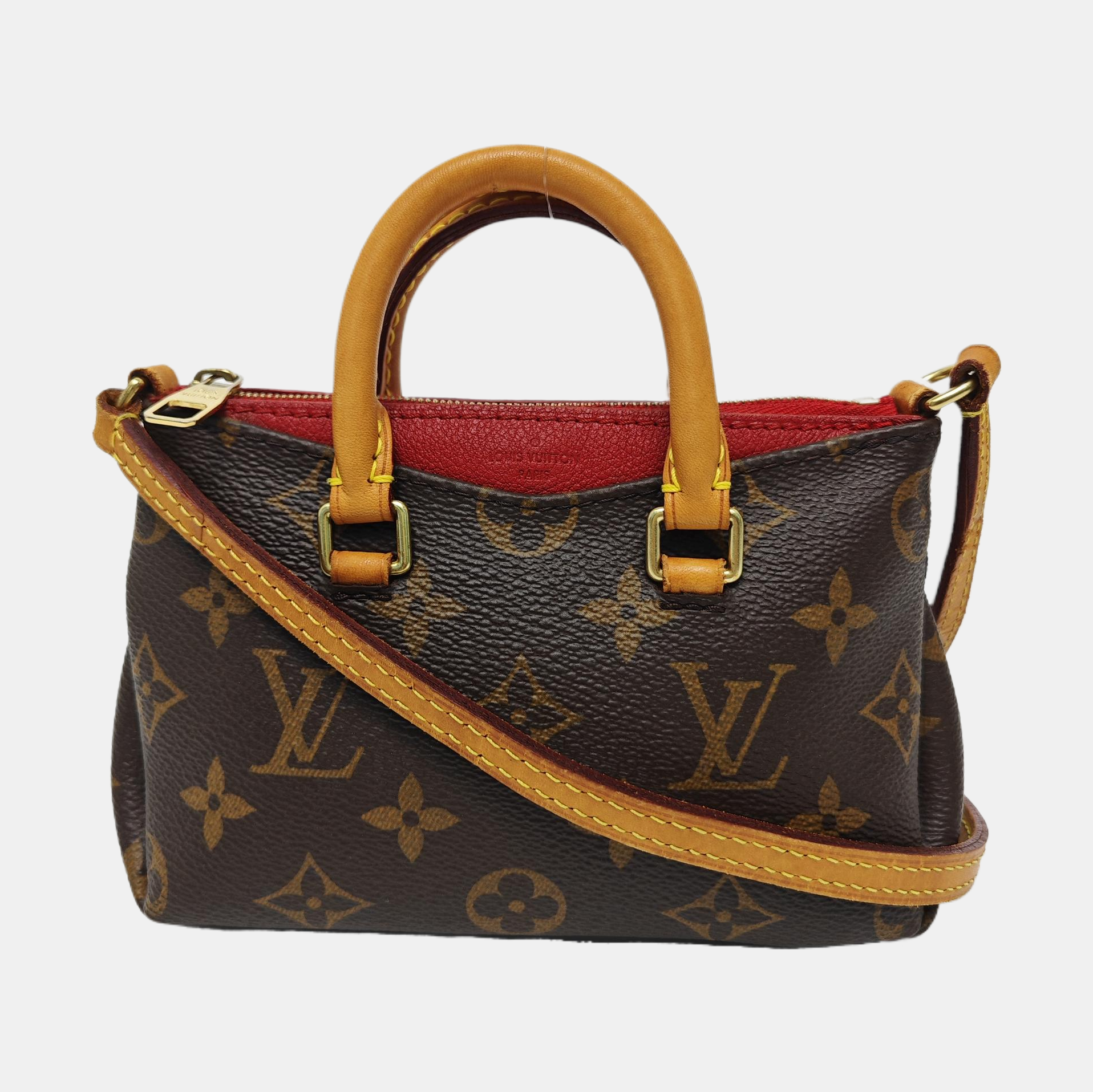 PALLAS Nano Monogram Coated Canvas Brown