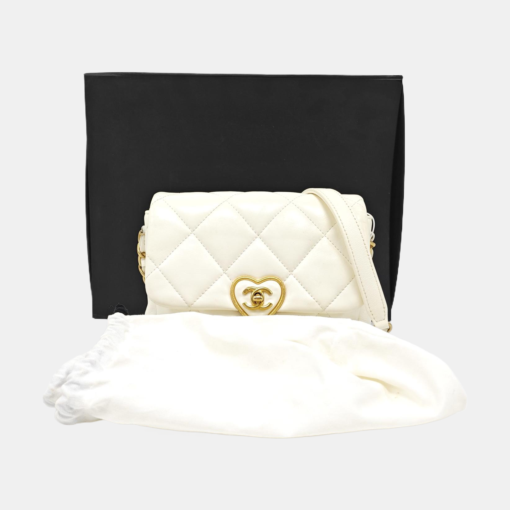 Quilted Lambskin White