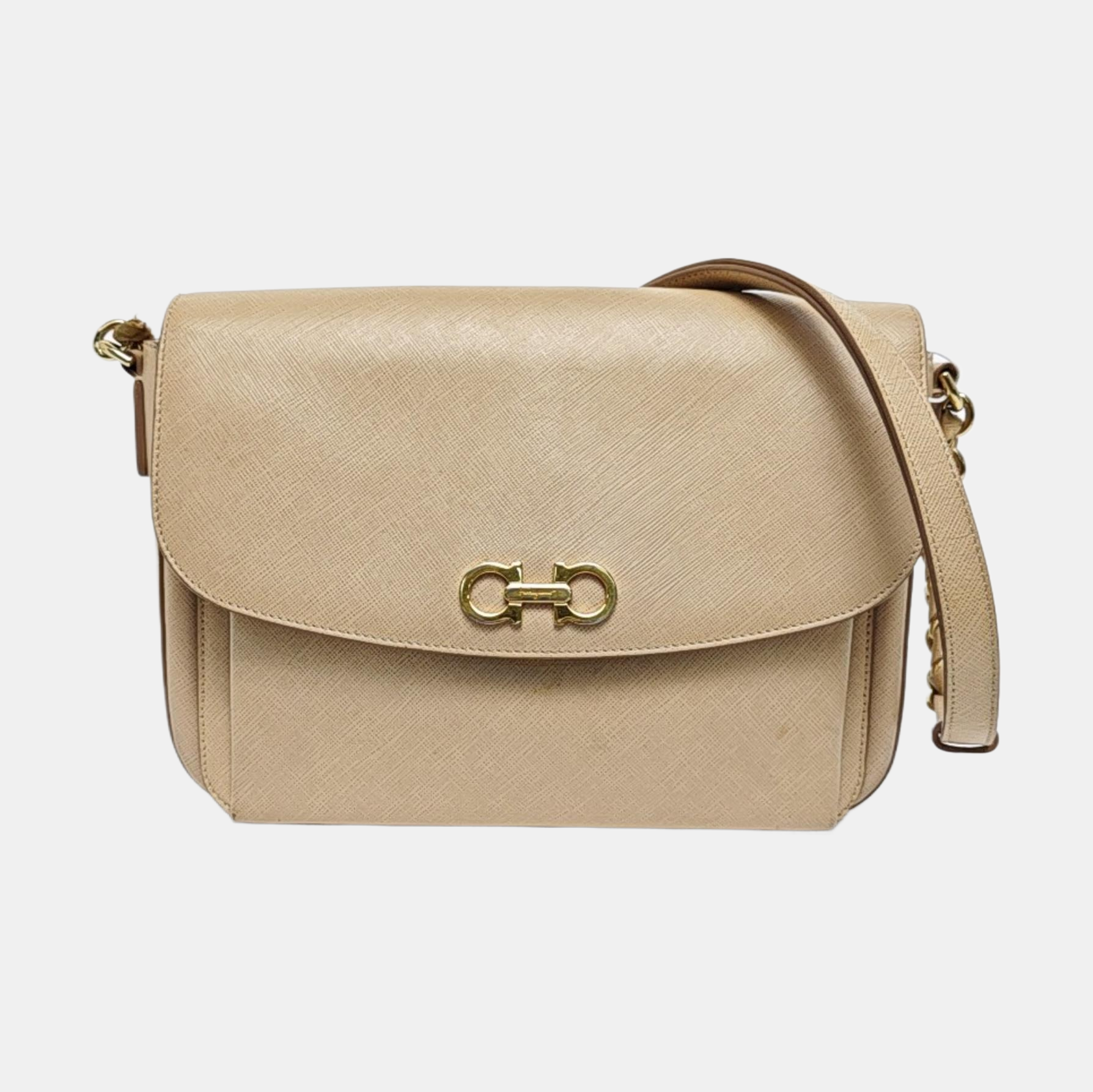 Calfskin Shoulder Bag Beige