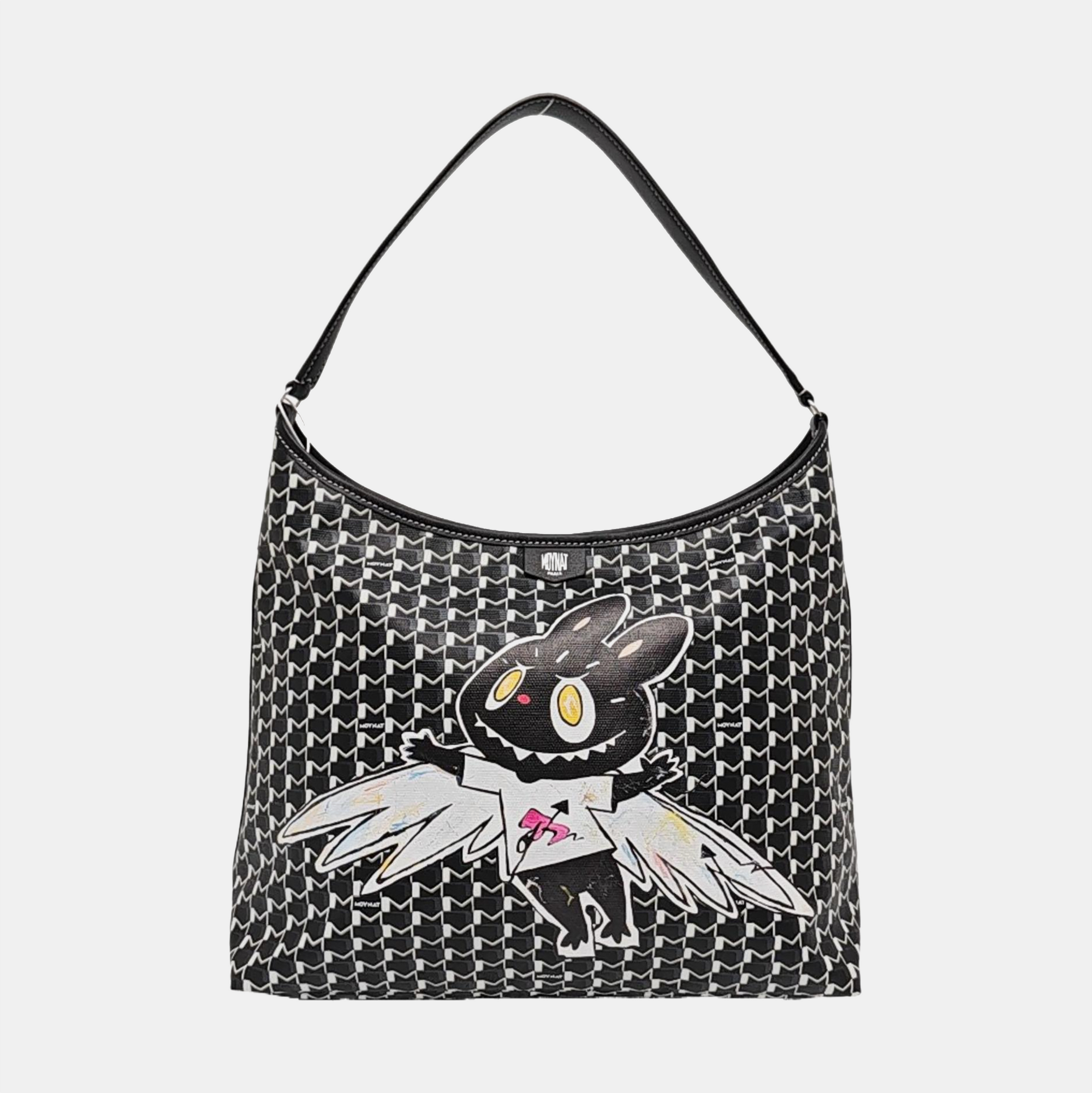 Coated Canvas Shoulder Bag Black