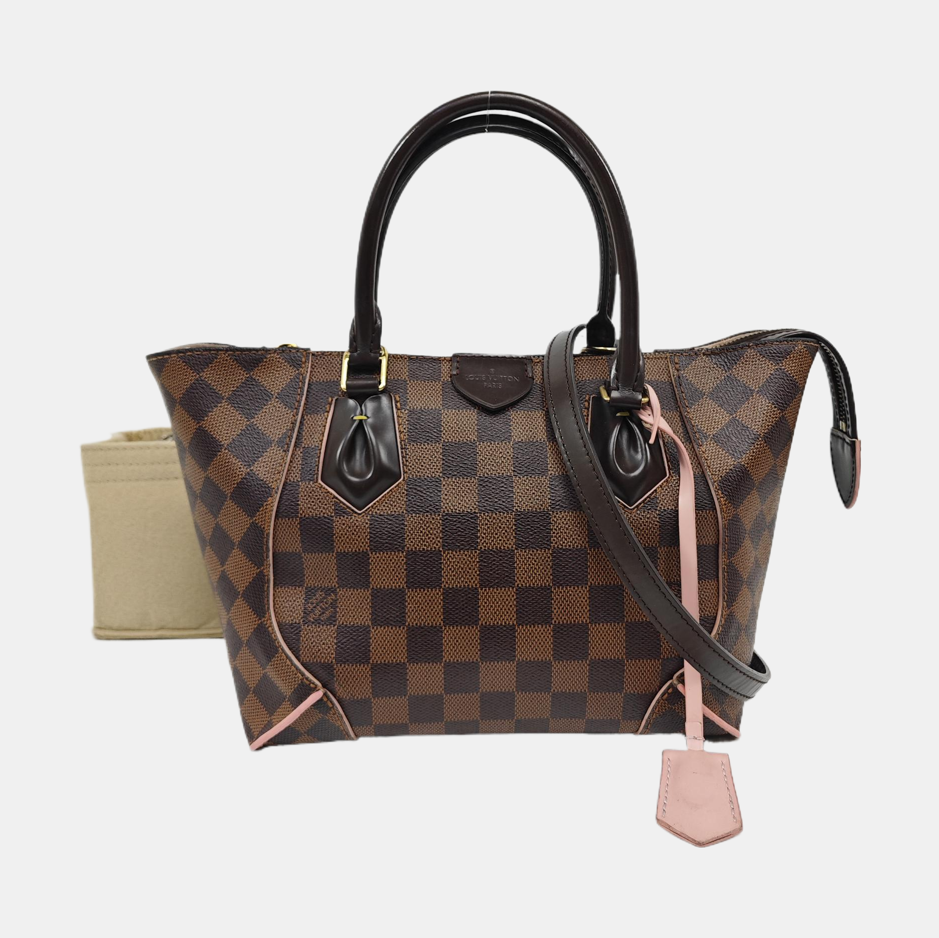 CAÏSSA PM Damier Ebene Coated Canvas Brown